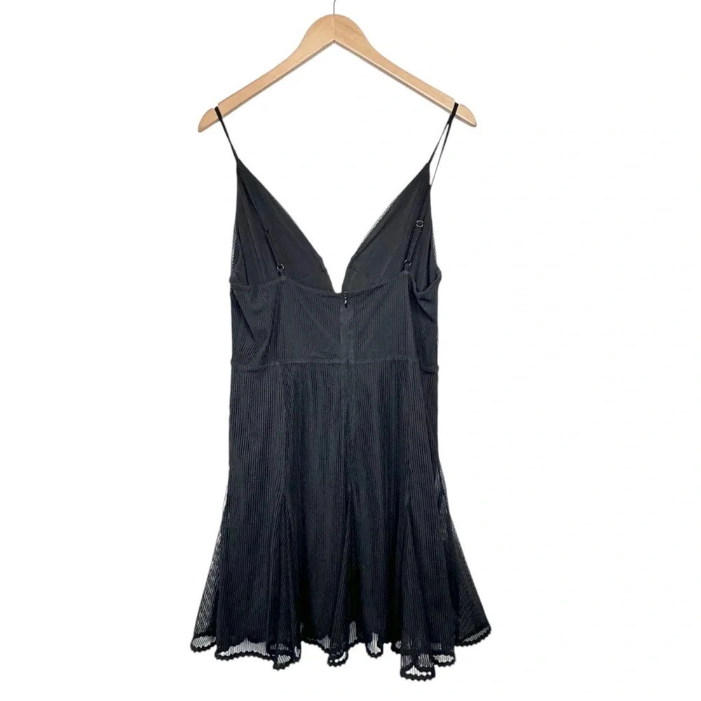 Revolve NBD Aida Dress in Black. Romantic Plunge Low Cut Neck Mini Dress. Large - Picture 3 of 14